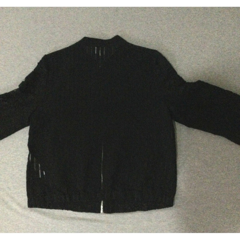 Chico's Jacket Womens 0 Black Floral Embroidered Crochet Lace Boho zipper US S - Picture 6 of 14
